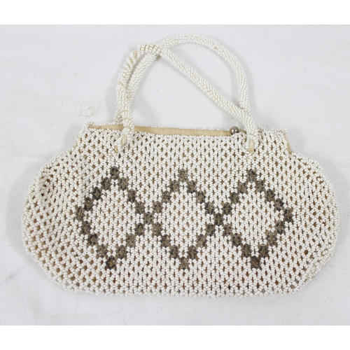 200 - An Art Deco period French made metal beadwork evening bag, KIGU compact and other similar items