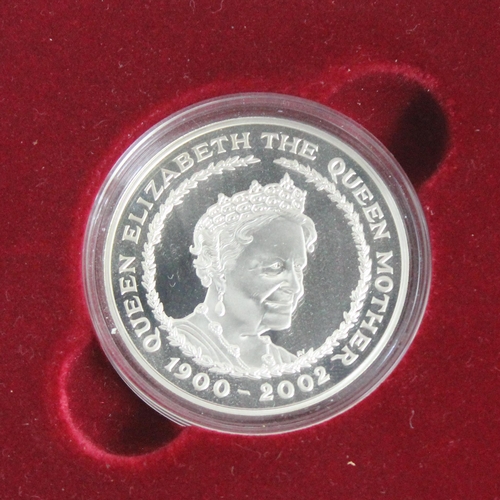 1212 - Royal Mint 2002 silver proof memorial crown coin, The Queen Mother, boxed with paperwork