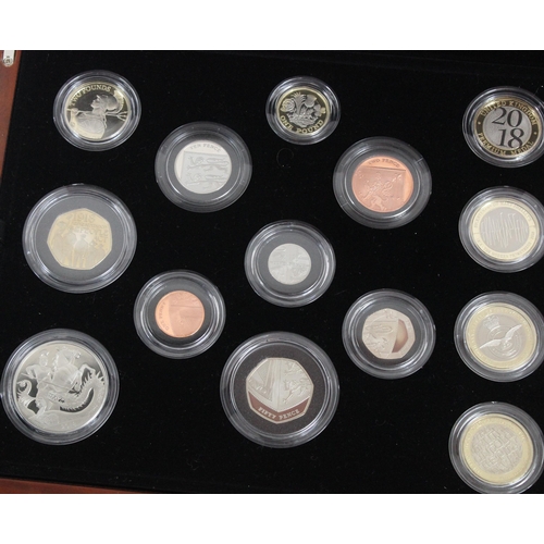 1225 - Royal Mint 2018 Premium Proof Coin Set, limited edition 1457/5000, 14 coin set in original box with ... 