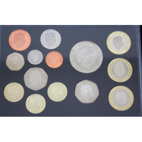 1227 - Royal Mint 2011 Executive Proof Coin Set, limited edition 383/5000, 14 coin set in original wooden b... 