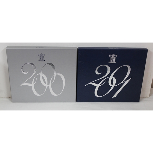 1232 - Royal Mint 2000 & 2001 Proof Coin Sets, 10 coin sets in original boxes with paperwork