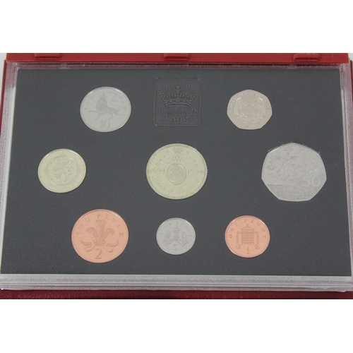 1233 - 3 Royal Mint proof coin sets in Deluxe cushioned display cases, 2004, 1997 & 1994, all with paperwor... 