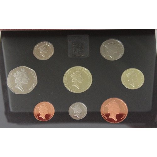 1233 - 3 Royal Mint proof coin sets in Deluxe cushioned display cases, 2004, 1997 & 1994, all with paperwor... 