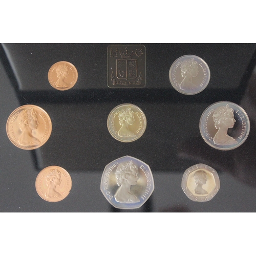 1235 - 4 Royal Mint proof coin sets in cases, 1983, 1984, 1985 and 1986