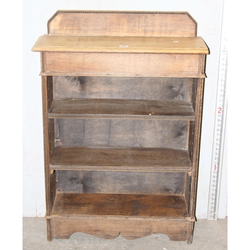 12 - A small vintage oak bookcase, approx 75cm wide