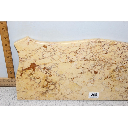 260 - Marble slab, shaped, approx 56cm wide