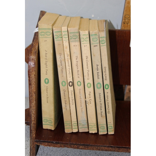 262 - 3 vintage wooden book troughs and some vintage books