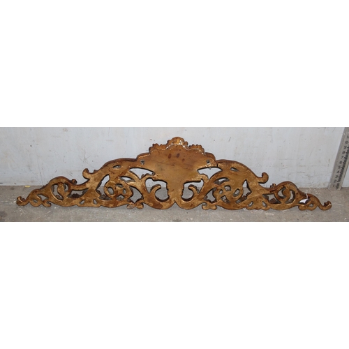 36 - A Rococo style gilt wall mounted pediment, approx 130cm wide