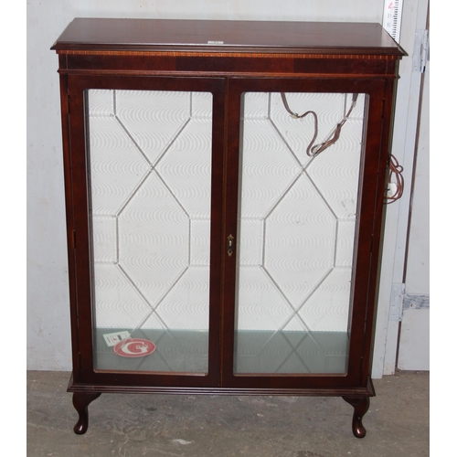 41 - A vintage glazed wooden display cabinet