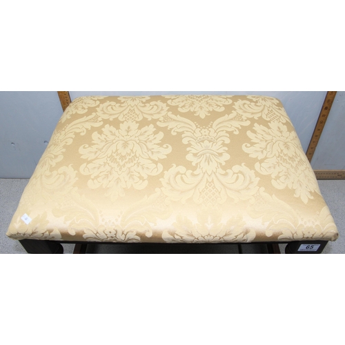 65 - Footstool with yellow fabric top