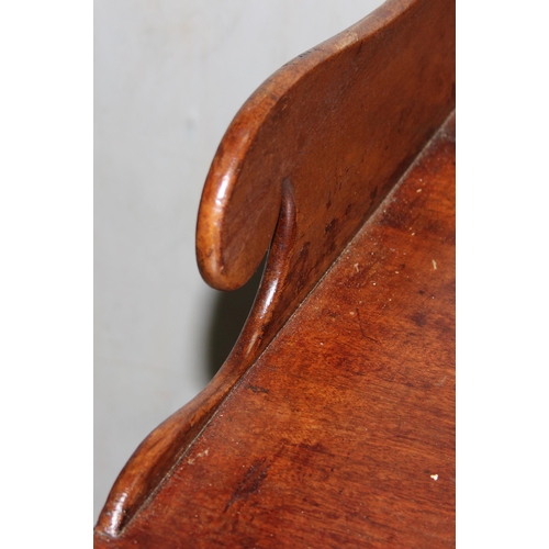 68 - An antique mahogany desk with fretwork gallery back and 3 drawers, approx 120cm wide