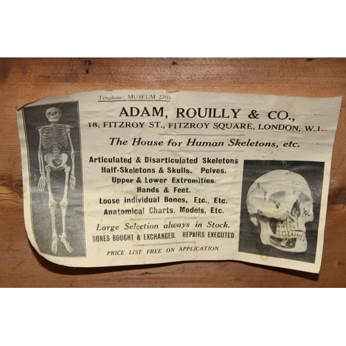 700 - A rare Adam Rouilly of London wooden skeleton box, stamped mark to the top and paper label to interi... 