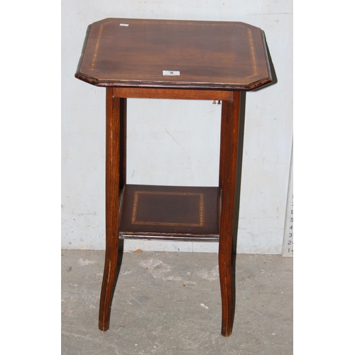 8 - A small Edwardian Sheraton revival side table with cross banded inlay, approx 44cm square