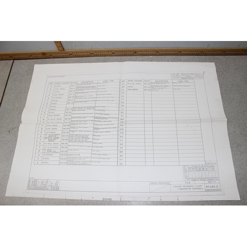 582 - Qty of vintage bus timetables and technical drawings of bus design & layout