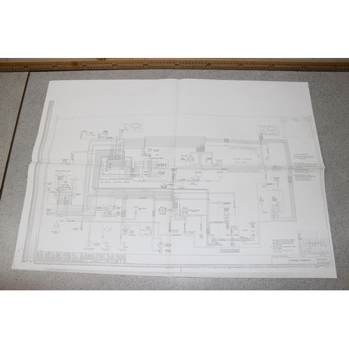 582 - Qty of vintage bus timetables and technical drawings of bus design & layout