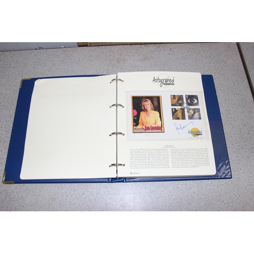 580 - Album of signed FDC stamps, Autographed Editions, mainly 90s celebrities, and some others unsigned