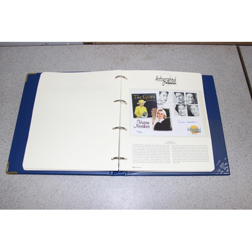 580 - Album of signed FDC stamps, Autographed Editions, mainly 90s celebrities, and some others unsigned