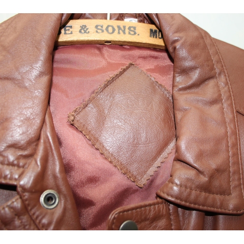 209 - 3 retro leather jackets to include a Camel black leather size 50, St Michaels grey leather size 41-4... 