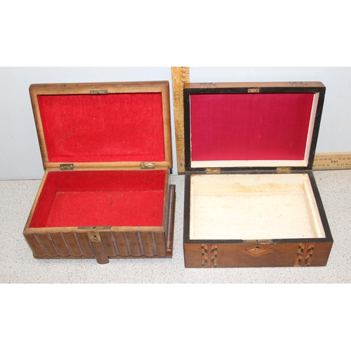 273 - An antique German bandware type box and a Sorrento puzzle box (2)