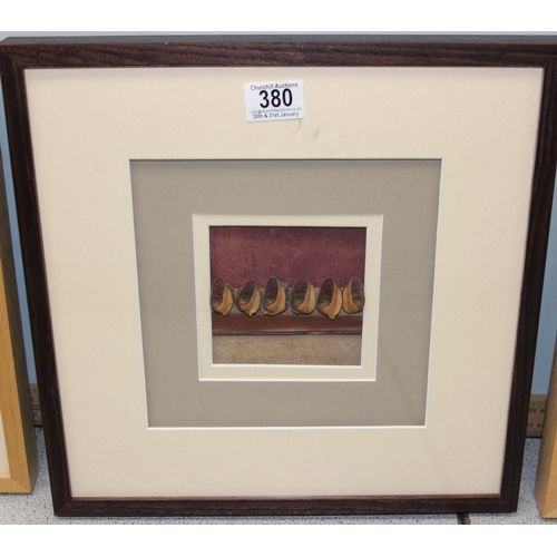 380 - 3 framed fossil samples 36cm x 36cm