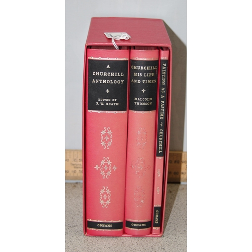 577 - Odhams three book boxed set Churchill anthology, Churchill his life and times, Painting as a pastime... 