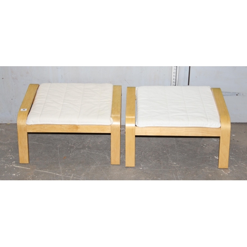 90 - A pair of retro style bentwood footstools