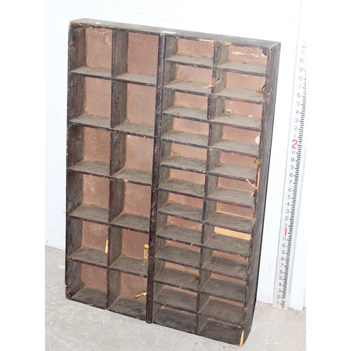 109 - A large vintage wooden printers tray, approx 92cm x 61cm