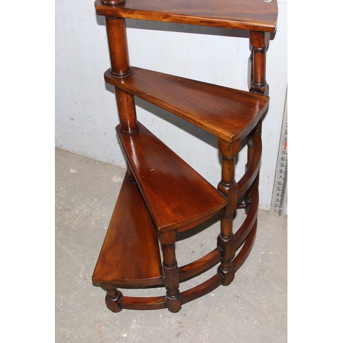 115 - A set of 20th century spiral mahogany library steps, approx 125cm tall