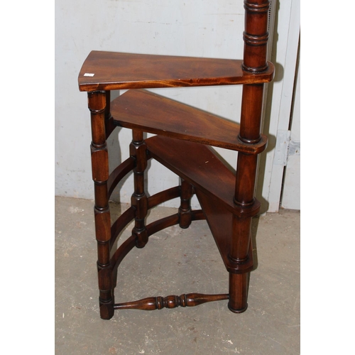 115 - A set of 20th century spiral mahogany library steps, approx 125cm tall