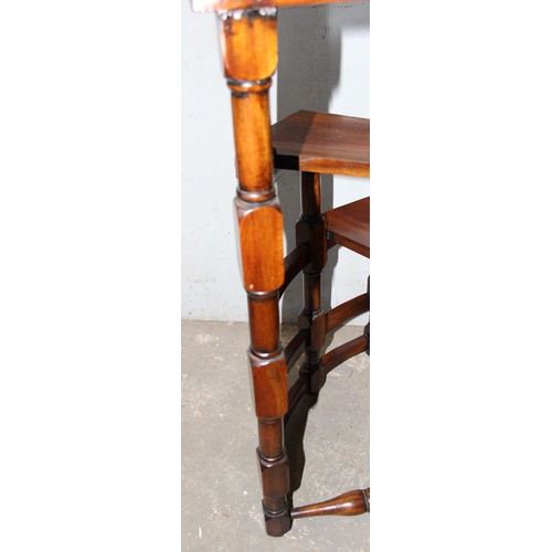 115 - A set of 20th century spiral mahogany library steps, approx 125cm tall