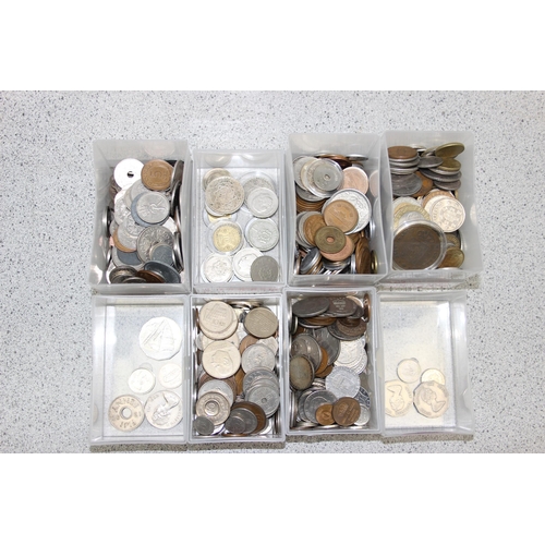 1272 - A huge qty of assorted world coins to inc many silver examples, purely sorted into countries by the ... 