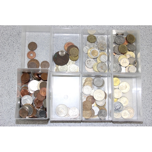 1272 - A huge qty of assorted world coins to inc many silver examples, purely sorted into countries by the ... 