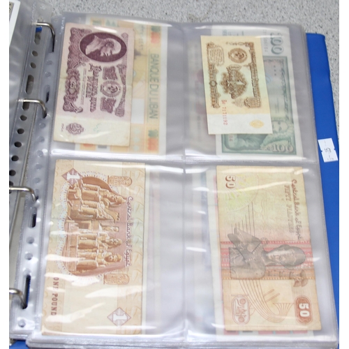 1278 - Folder of mixed world and UK banknotes