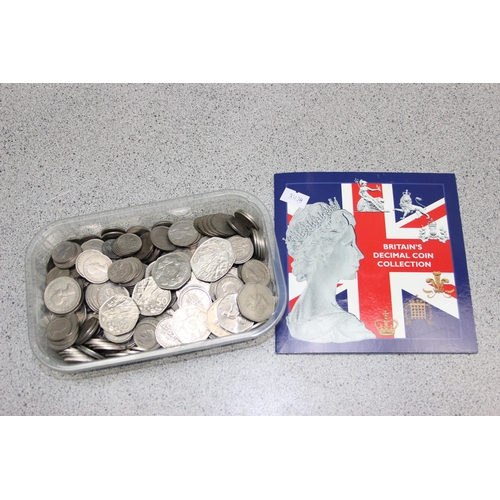 1281 - Qty of assorted British Cupro-Nickel coins, approx 1.7kg gross and a British Decimal coin collection