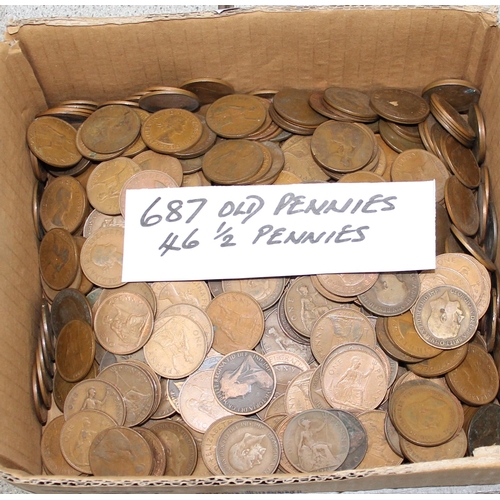 1286 - A large qty of British copper coins, Victorian and later, approx 8kg gross