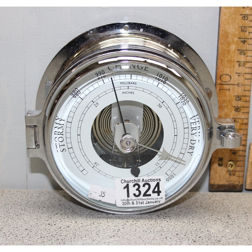 1324 - Chrome cased wall barometer