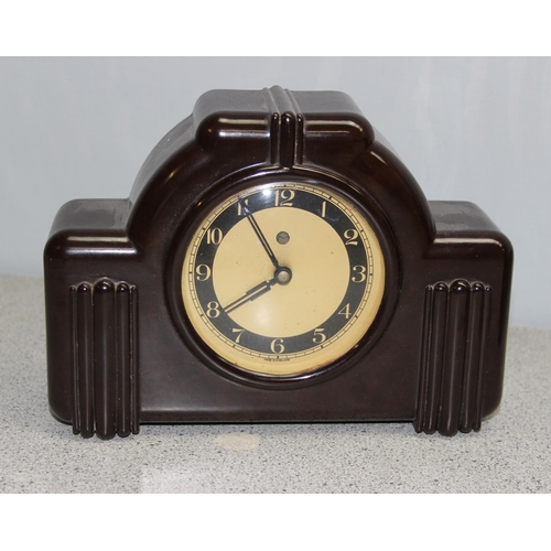 1328 - 2 Art Deco period Bakelite cased clocks, one by Smiths