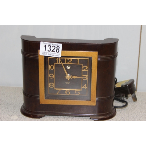 1328 - 2 Art Deco period Bakelite cased clocks, one by Smiths