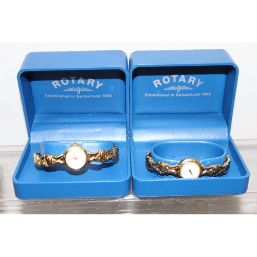 1329 - 2 ladies gold plated Rotary watches, both in boxes