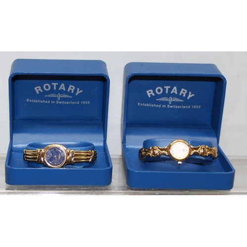 1330 - 2 ladies gold plated Rotary watches, both in boxes