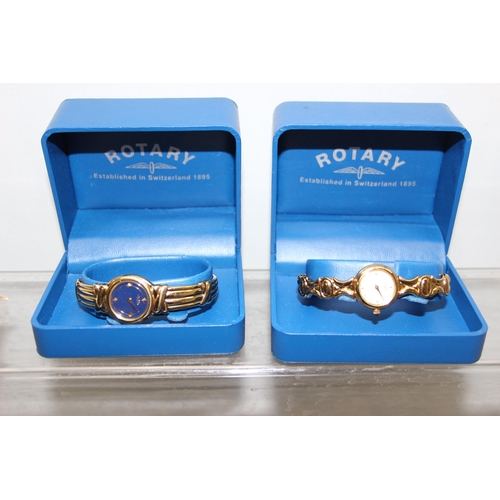 1330 - 2 ladies gold plated Rotary watches, both in boxes