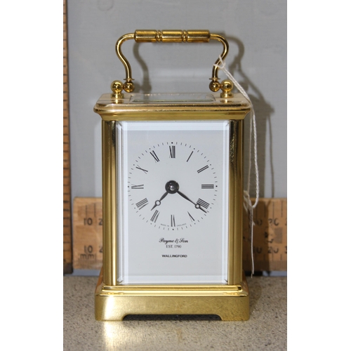 1335 - A vintage brass cased mechanical carriage clock by Payne & Son of Wallingford