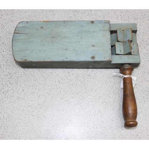 1407 - 1941 dated grey painted wooden ARP gas rattle