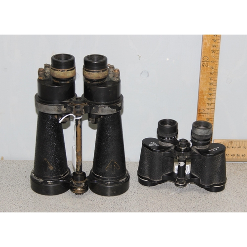 1408 - A pair of Barr & Stroud military binoculars & a pair of Ashai Pentax