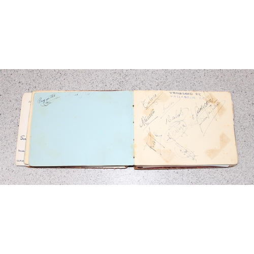 550 - A 20th century autograph album and contents to inc Louis Armstrong, Alec Bedser, Len Hutton, Errol F... 