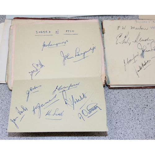 550 - A 20th century autograph album and contents to inc Louis Armstrong, Alec Bedser, Len Hutton, Errol F... 