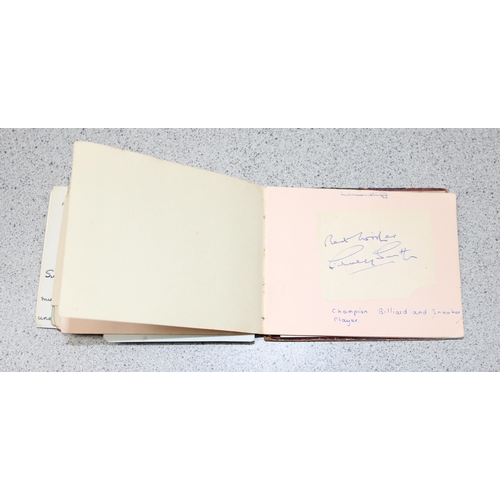 550 - A 20th century autograph album and contents to inc Louis Armstrong, Alec Bedser, Len Hutton, Errol F... 