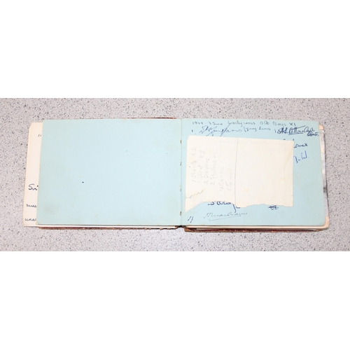 550 - A 20th century autograph album and contents to inc Louis Armstrong, Alec Bedser, Len Hutton, Errol F... 