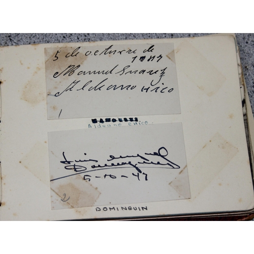 550 - A 20th century autograph album and contents to inc Louis Armstrong, Alec Bedser, Len Hutton, Errol F... 