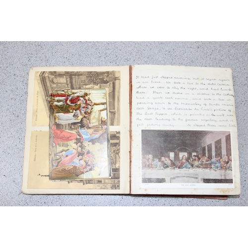 551 - An early 20th century travel diary of a trip to Europe to inc Italy and Switzerland, dated 1910